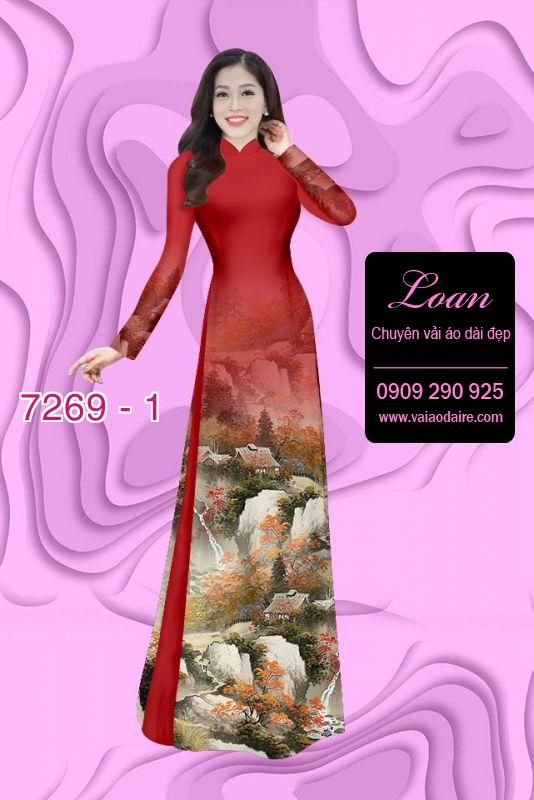 Vải áo dài phong cảnh