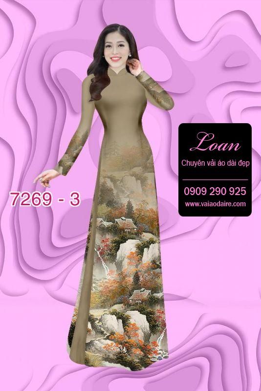 Vải áo dài phong cảnh