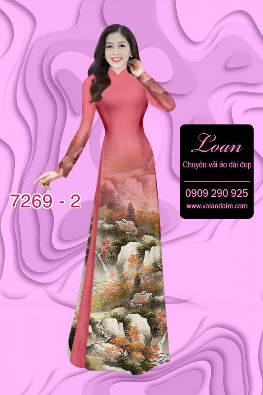 Vải áo dài phong cảnh