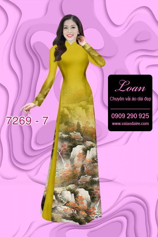 Vải áo dài phong cảnh