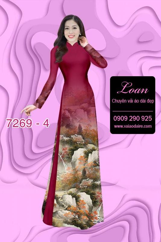 Vải áo dài phong cảnh