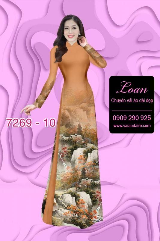 Vải áo dài phong cảnh