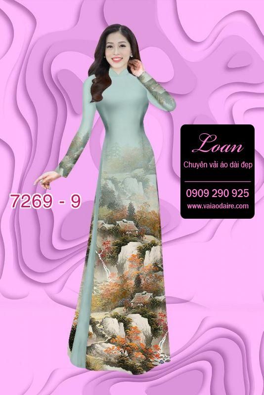 Vải áo dài phong cảnh
