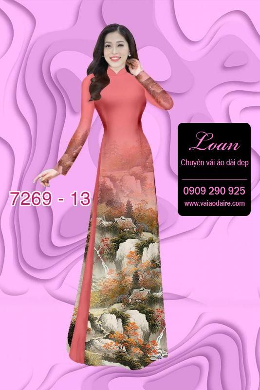 Vải áo dài phong cảnh
