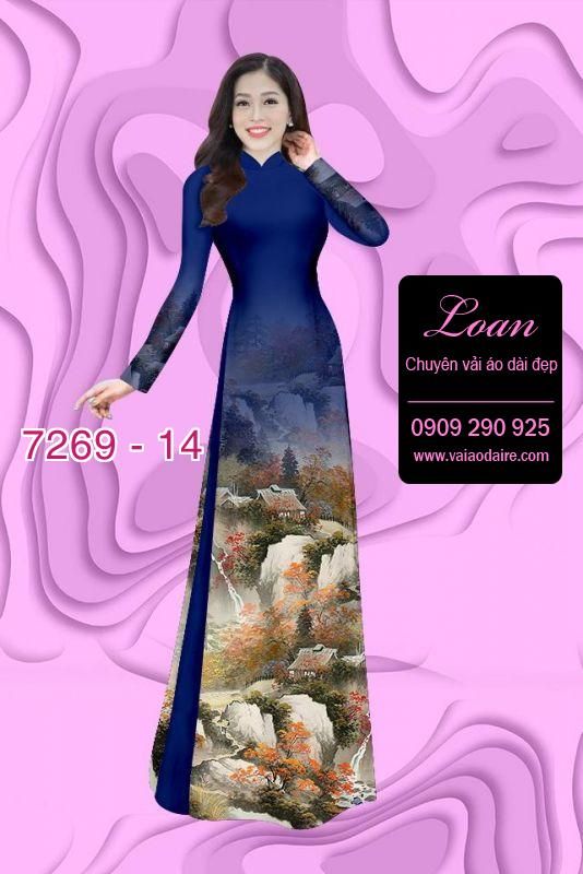 Vải áo dài phong cảnh