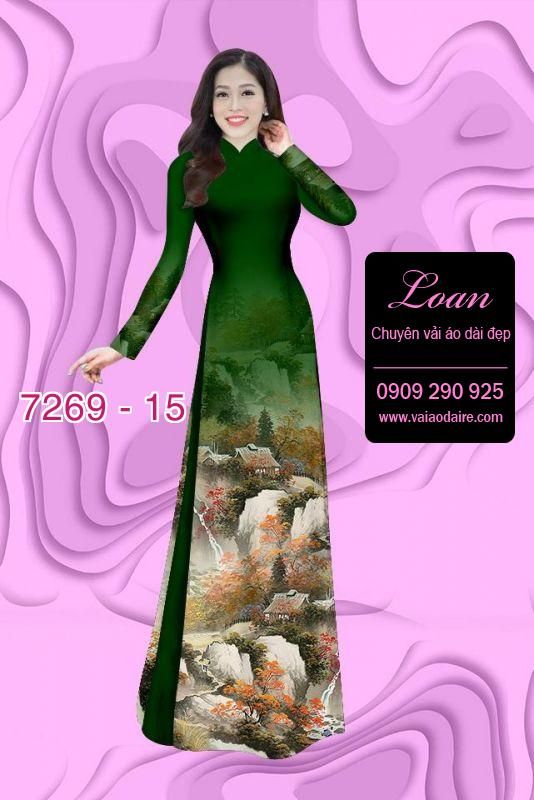 Vải áo dài phong cảnh