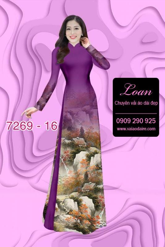 Vải áo dài phong cảnh