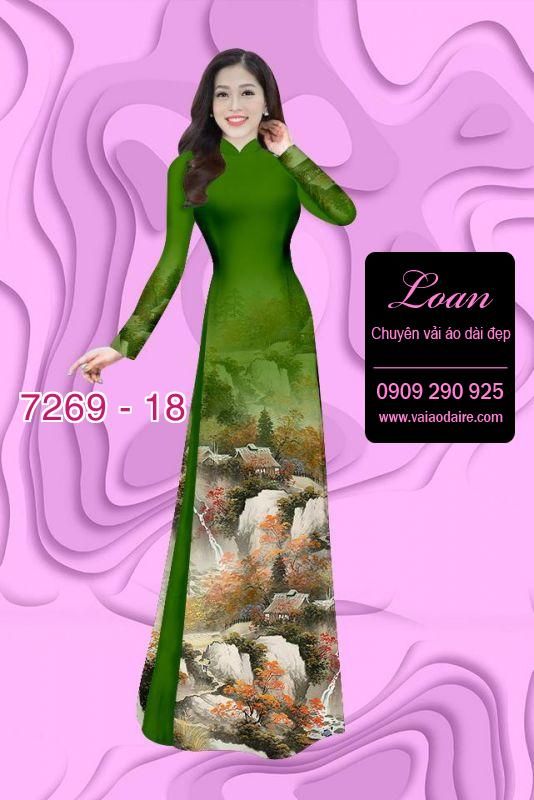 Vải áo dài phong cảnh