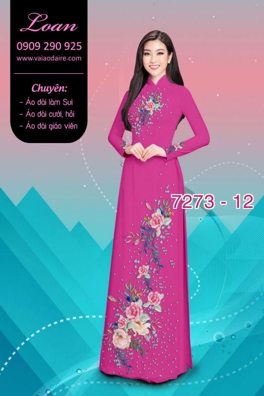 Vải áo dài hoa Hồng Vải áo dài hoa Hồng