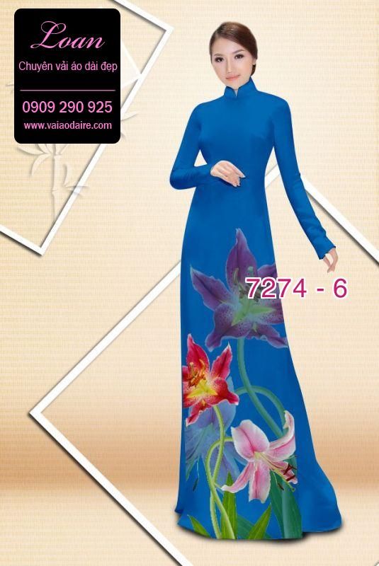 Vải áo dài hoa Ly
