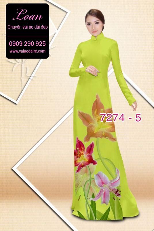 Vải áo dài hoa Ly