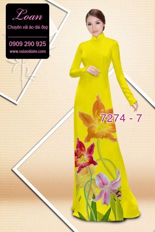 Vải áo dài hoa Ly
