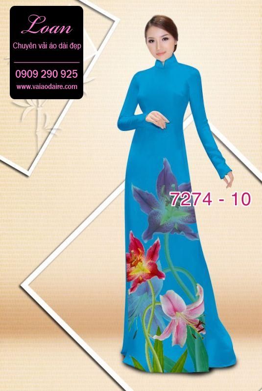 Vải áo dài hoa Ly