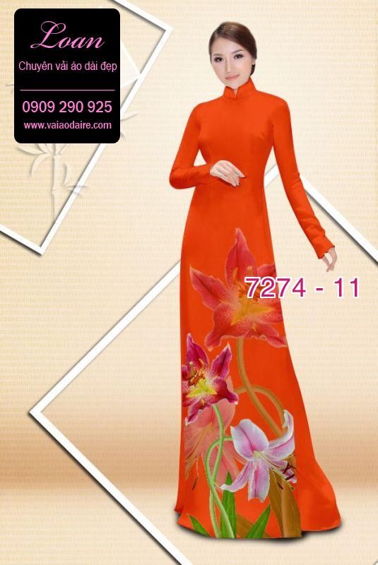 Vải áo dài hoa Ly