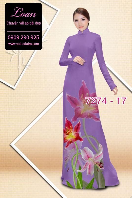 Vải áo dài hoa Ly