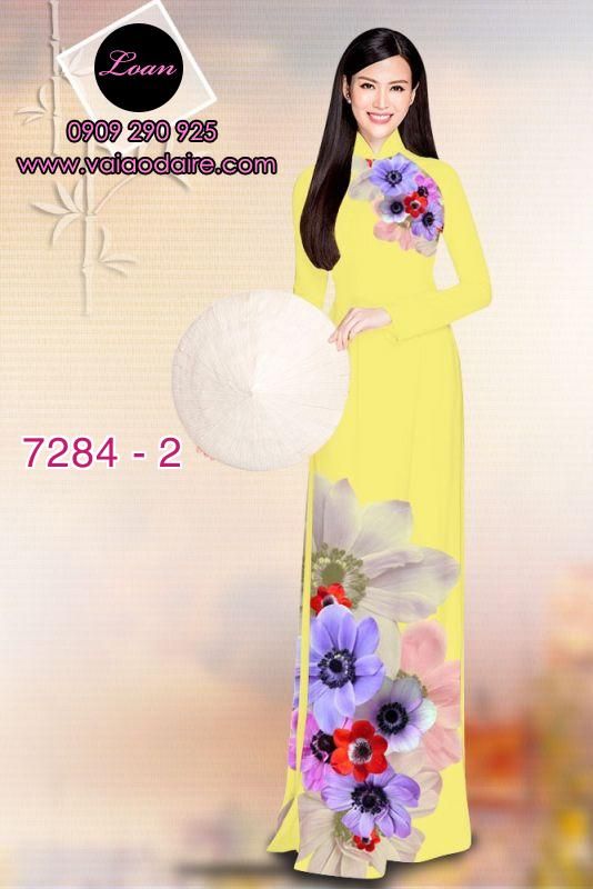 Vải áo dài hoa 3D