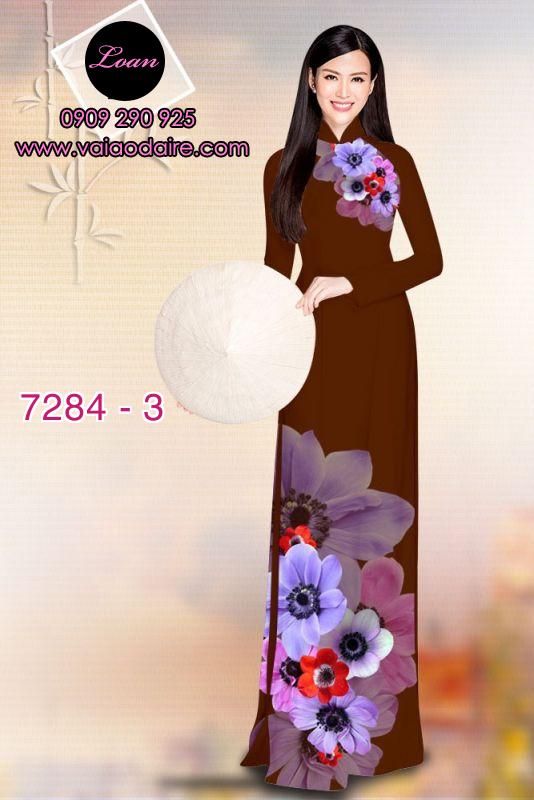 Vải áo dài hoa 3D