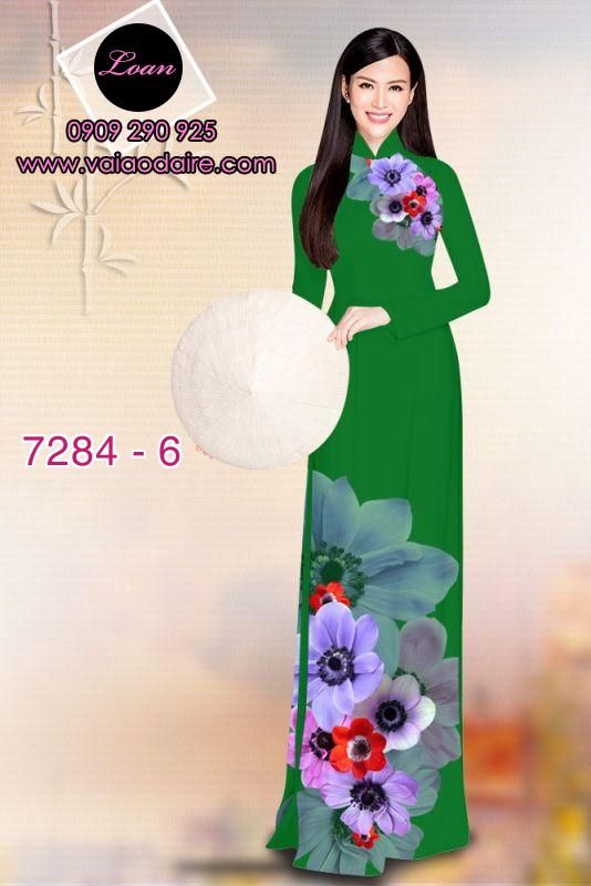 Vải áo dài hoa 3D