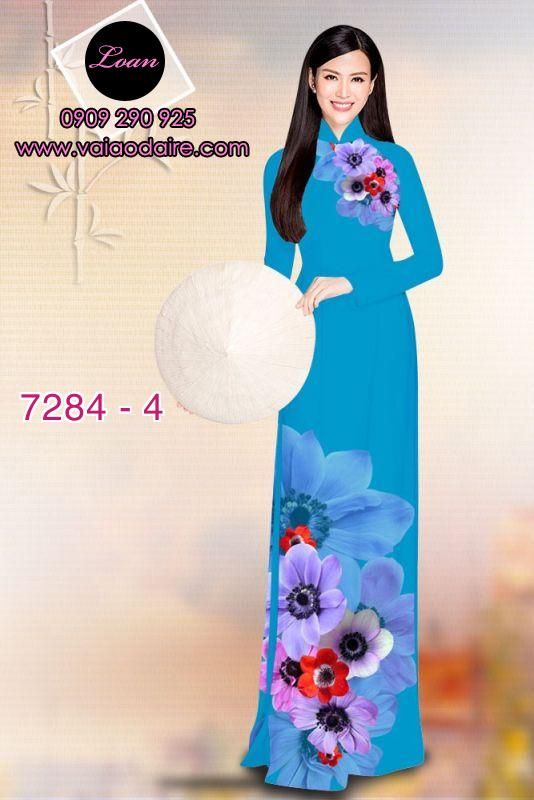 Vải áo dài hoa 3D