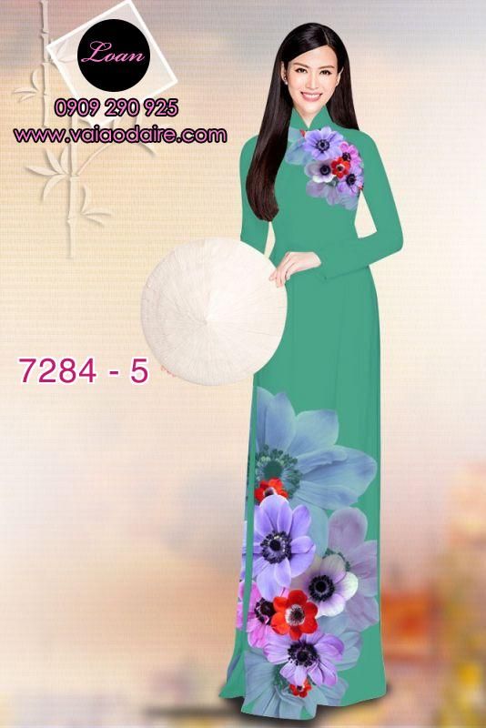 Vải áo dài hoa 3D
