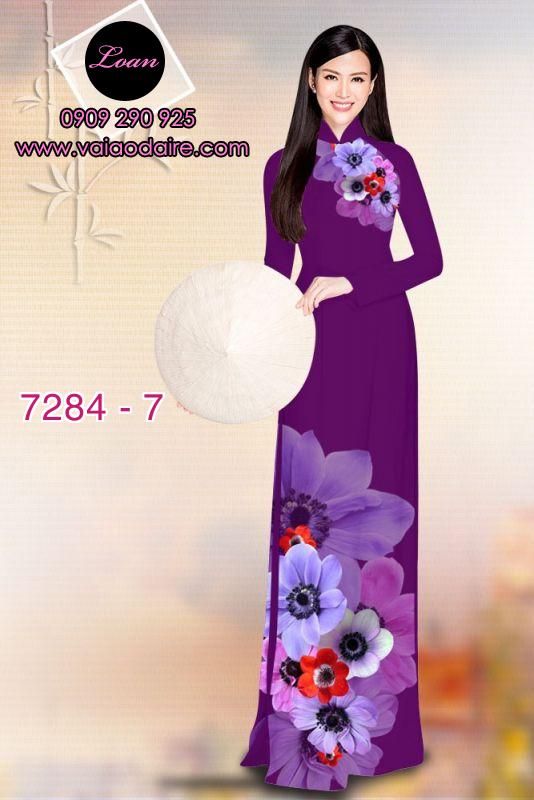Vải áo dài hoa 3D