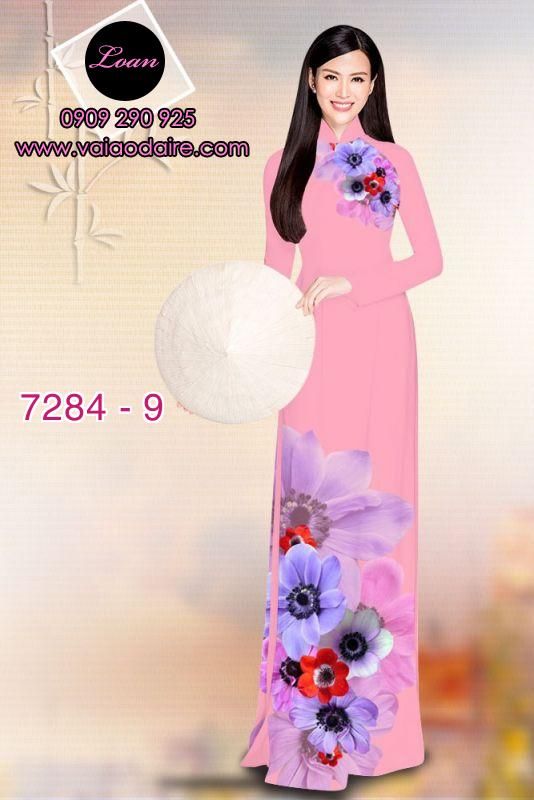 Vải áo dài hoa 3D