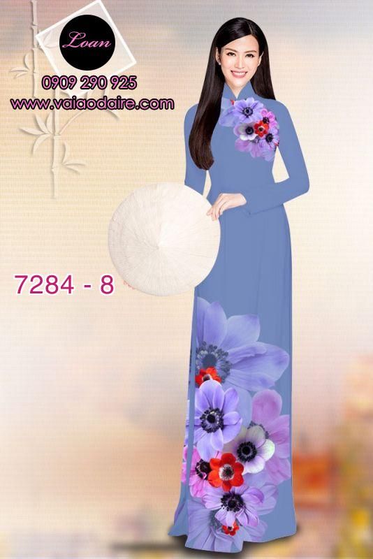 Vải áo dài hoa 3D