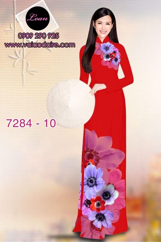 Vải áo dài hoa 3D