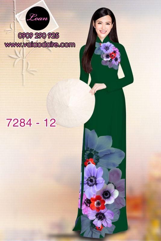 Vải áo dài hoa 3D