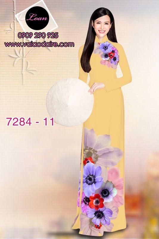 Vải áo dài hoa 3D