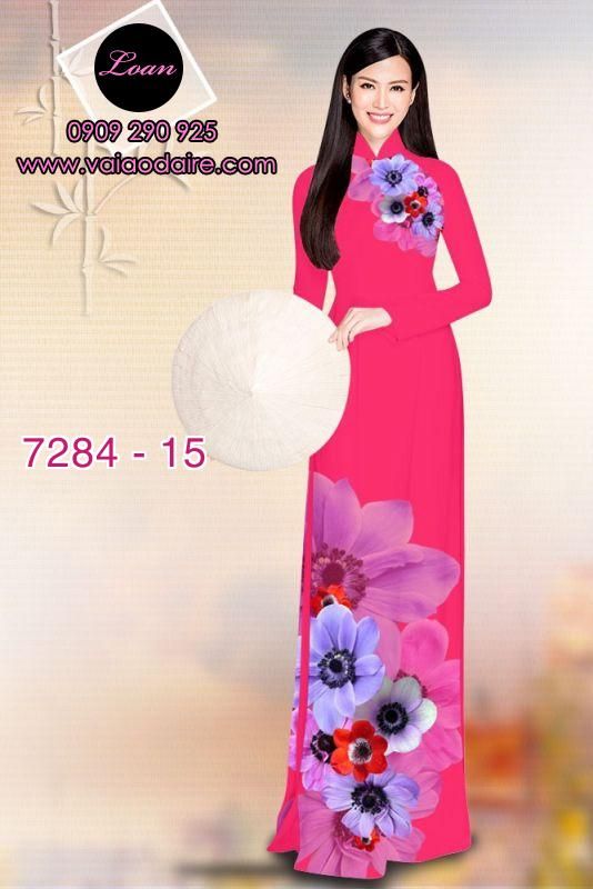 Vải áo dài hoa 3D
