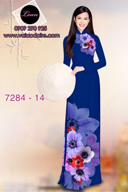 Vải áo dài hoa 3D