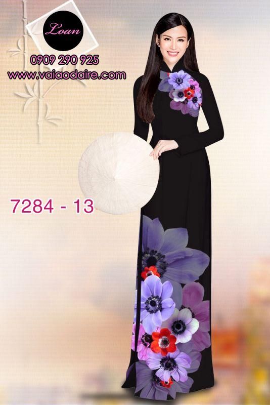 Vải áo dài hoa 3D
