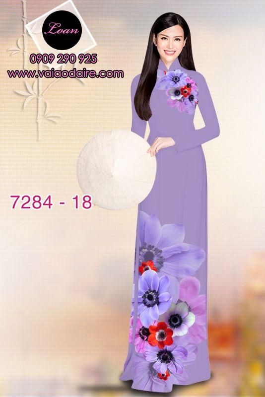 Vải áo dài hoa 3D