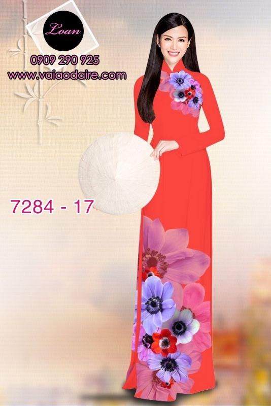 Vải áo dài hoa 3D