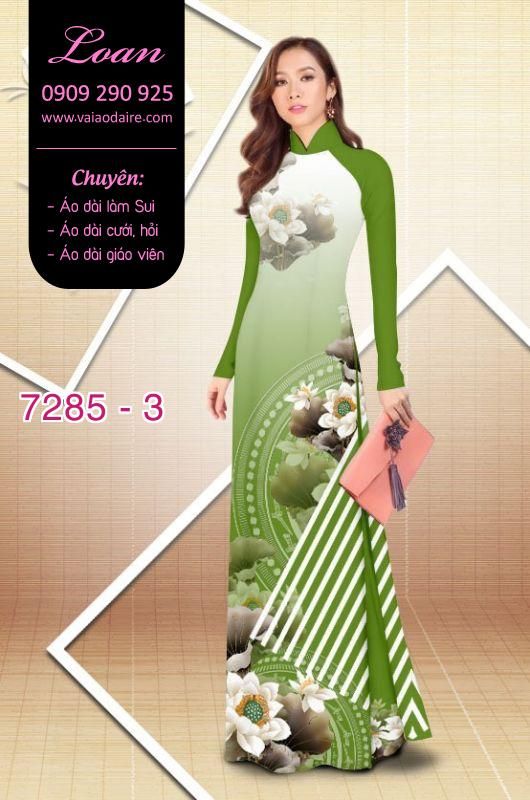 Vải áo dài hoa 3D