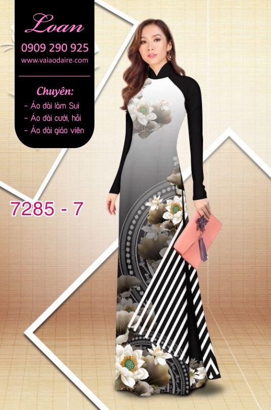 Vải áo dài hoa 3D
