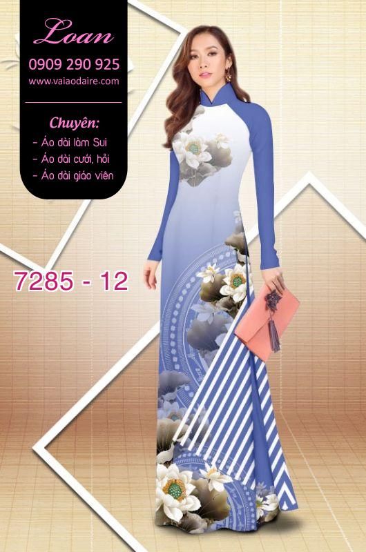 Vải áo dài hoa 3D