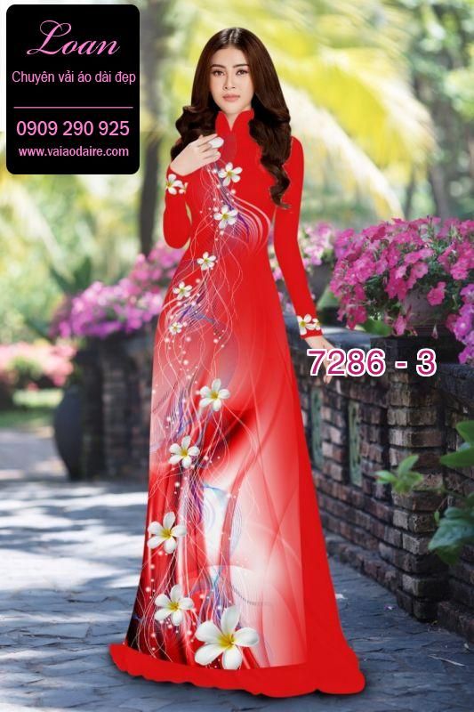 Vải áo dài hoa chạy dọc