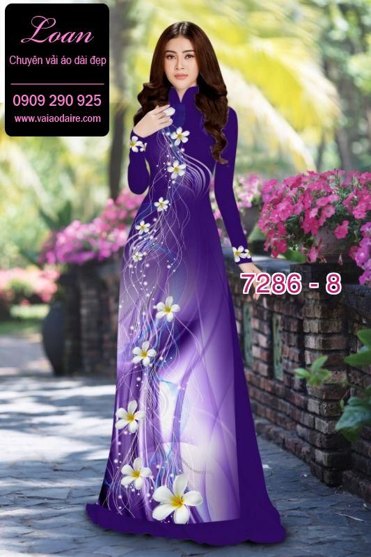 Vải áo dài hoa chạy dọc