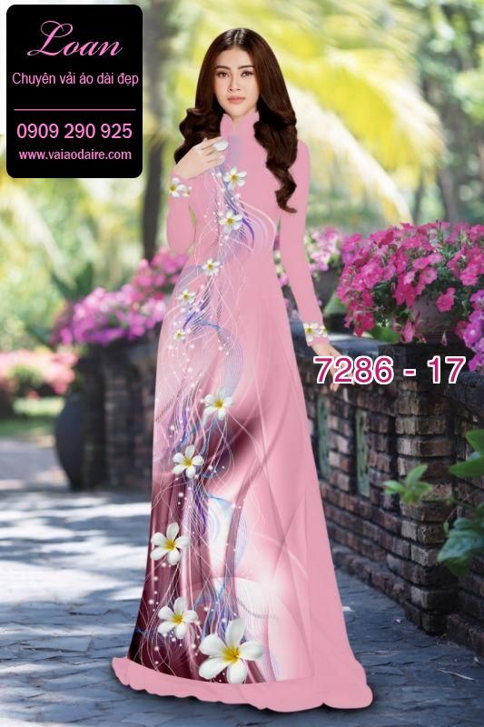 Vải áo dài hoa chạy dọc