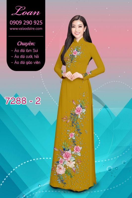Vải áo dài hoa trên dưới