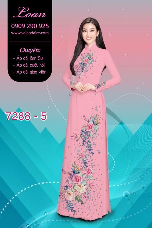 Vải áo dài hoa trên dưới