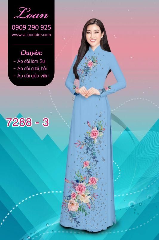 Vải áo dài hoa trên dưới
