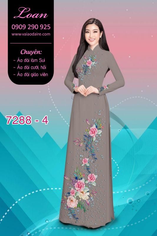 Vải áo dài hoa trên dưới