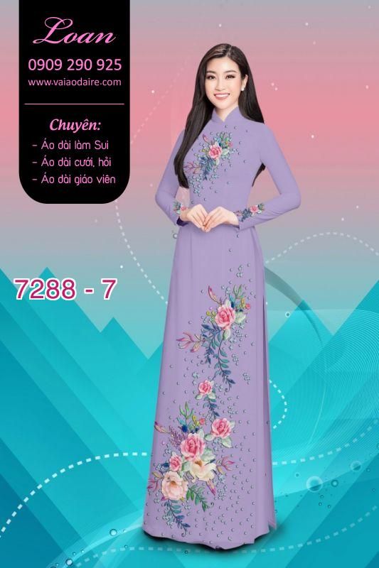 Vải áo dài hoa trên dưới