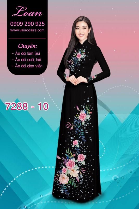 Vải áo dài hoa trên dưới