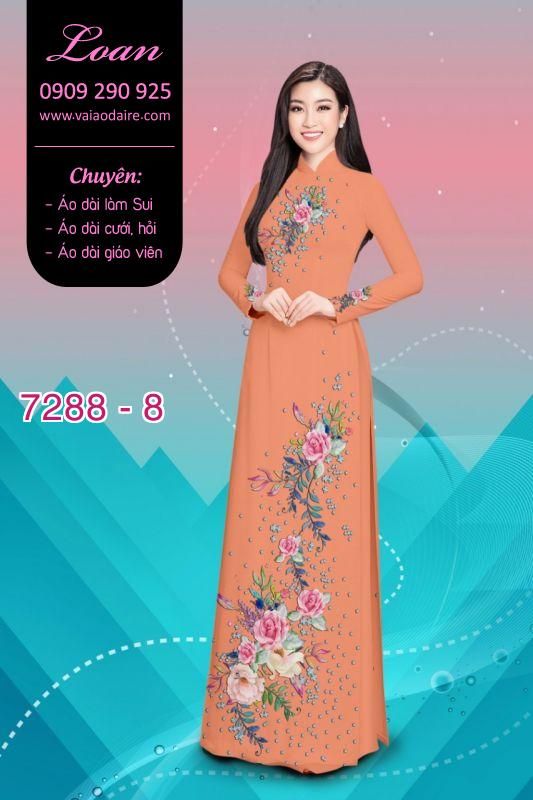 Vải áo dài hoa trên dưới