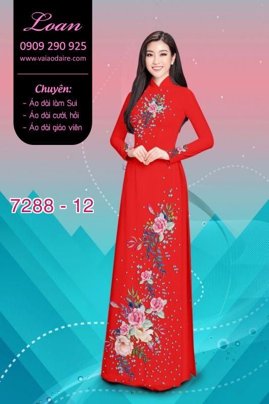 Vải áo dài hoa trên dưới