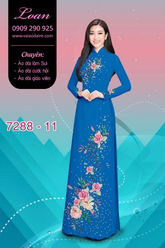 Vải áo dài hoa trên dưới